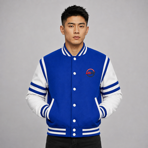 Veste de baseball pour homme, veste varsity, broderie personnalisée du logo, veste en laine, boutons pression, style décontracté, vêtements d'extérieur d'hiver - Product Image 1