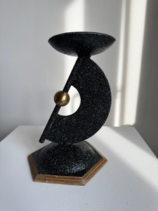 Portavelas Navideño Moderno de Hierro Negro Geométrico, Hecho a Mano, Duradero, Escultura Abstracta Minimalista, Decoración para el Hogar - Product Image 4