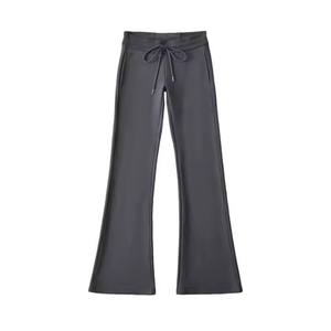Men's <b>Black</b> Flare <b>Pants</b> Elastic Waist Drawstring Casual Lightweight Cotton Spandex Knitted Spring Wear - Product Image 2