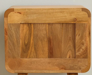 Mesa de Noche de Madera Tradicional Vintage con Dos Cajones y Tiradores Metálicos, Mesa Auxiliar Rústica Marrón para Dormitorio, Construcción de Madera Maciza - Product Image 6