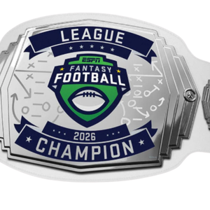 Custom ESPN Fantasy Football League Champion Belt with Personalized Year & Text Premium Silver Belt for Fantasy League Winners - Product Image 2