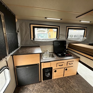 <span class=keywords><strong>Caravane</strong></span> légère Pop-Top avec toit relevable, tente en <span class=keywords><strong>toile</strong></span> souple et suspension indépendante pour les voyages en camping - Product Image 5