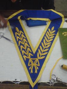 COLLAR OFICIAL MASONICO REGALIA BLUE LODGE ASSR PRIMERA GUARDIA COLLAR FREEMASON COLLAR BORDADO A MANO - Product Image 6