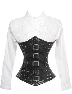 คอร์เซ็ตของผู้หญิงวินเทจชุดกระชับสัดส่วนเซ็กซี่แบบโอเวอร์บัสท์คอร์เซ็ทหนังระบายอากาศทันสมัยสำหรับขนาดใหญ่พิเศษ - Product Image 1