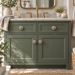 Poignée de meuble en céramique florale vintage SHUBHAM avec base en métal doré, poignée décorative pour tiroir de commode ou armoire - Product Image 4