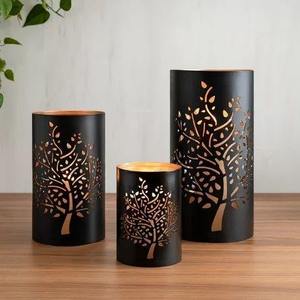 Support de bougie en fer avec base en marbre - Décoration d'intérieur artisanale, durable et écologique - Product Image 1