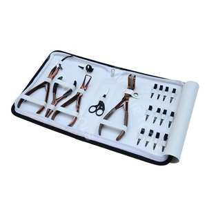 Kit Avanzado de Herramientas para Extensiones de Cabello Oro Rosa: Alicates para Cinta Adhesiva, Crimpadora Plana, Removedor de Cuentas y Pinzas de Pico de Pato Negras, Anillo Separador - Product Image 1