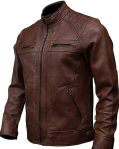 เสื้อแจ็คเก็ตหนังผู้ชายแบบทางการสำหรับฤดูหนาว น้ำหนักเบา ดีไซน์สั่งทำพิเศษ OEM คุณภาพสูง ระบายอากาศได้ดี สำหรับขายออนไลน์ - Product Image 6