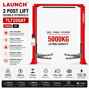 Elevador de Vehículos de 2 Postes TLT250AT para Taller, Máquina Elevadora de 5000 kg con Brazo Simple, Elevador de Autos de Dos Postes - Product Image 2