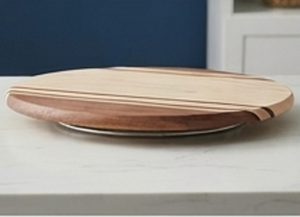 Plateau tournant rond en bois de qualité supérieure, fait main, pour la cuisine, organisateur de vaisselle, centre de table pour la salle à manger et le rangement - Product Image 2
