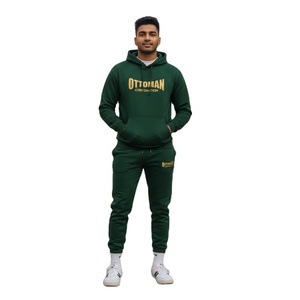 Conjunto de Sudadera con Capucha Verde Transpirable de Super Calidad para Hombre, Colores Personalizables, Diseño Sólido, Ropa Deportiva para Gimnasio y Entrenamientos - Product Image 2