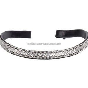 Banda para cejas de cuero ecuestre de caballo, cristales decorativos hechos a medida, banda para cejas de caballo de cuero para brida en tamaños completos de mazorca - Product Image 4