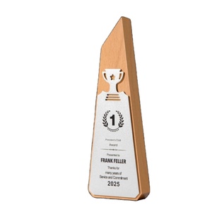 Nuevo estilo, tazas de premios de cristal de madera, trofeos baratos personalizados, medalla en blanco, sublimación, trofeo de recuerdo de madera, regalo de negocios - Product Image 6