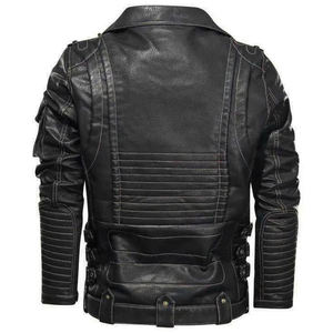 Stylish <b>Leather</b> <b>Jacket</b> for Men Custom Color 100% <b>Leather</b> Men's <b>Jacket</b> Custom Slim <b>Leather</b> <b>Jacket</b> - Product Image 3