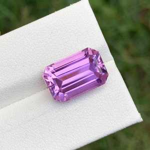 Anillo de piedra preciosa de kunzita rosa natural con corte esmeralda para suministro de joyería, piedra suelta de calidad premium, cristal curativo. - Product Image 1
