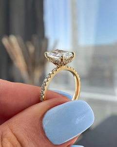 Anillos de Moissanita con Certificado GRA, Plata de Ley 925, Corte Radiante, Anillo de Compromiso y Promesa con Diamante de Moissanita para Mujer - Product Image 3