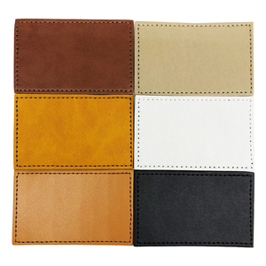 Custom PU Leather Patches Brown Rectangular Hexagonal Adhesive Embroidered Logo Badge for <b>Hats</b> Casual Style - Product Image 6