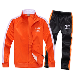 Ensemble de survêtement avec accents noirs, fermeture éclair intégrale, design sportif, matière polyester à séchage rapide, pour adulte, idéal pour le printemps et de haute qualité - Product Image 5