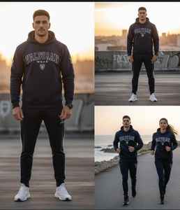 Chándal Elite Valtoran Signature – Felpa de alto rendimiento en azul marino, con tipografía arqueada detallada y logotipo deportivo - Product Image 2