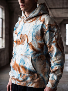 Sweat-shirt à capuche personnalisé imprimé marbre, coupe oversize, en molleton de coton épais, style streetwear unisexe, vêtement décontracté et tendance - Product Image 2