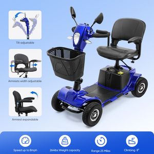 Scooter Elettrico a 4 Ruote per Anziani e Adulti, Pieghevole e Richiudibile, Velocità Massima 24 km/h, Compatto e Leggero - Product Image 2
