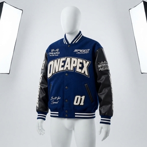 <b>Men's</b> Blue <b>Racing</b> <b>Jacket</b> Motorsport Letterman Bomber <b>Jacket</b> Embroidered Streetwear Wholesale Apparel - Product Image 5