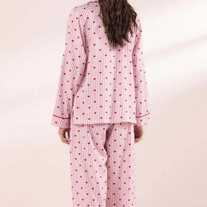 Conjunto de Pijama de Algodón Premium para Mujer, Elegante Ropa de Dormir de Dos Piezas, Ropa de Casa Cómoda, Logotipo Personalizado, Fabricante OEM - Product Image 4