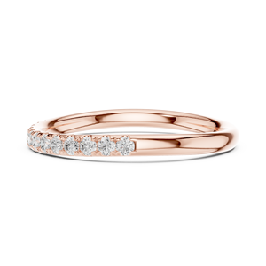 Rose Gold Lab Grown Diamond Pavé Eternity Band Delicate Micro-Prong <b>Stacking</b> Wedding <b>Ring</b> Women's Fine Jewelry - Product Image 2
