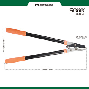 Tijeras de podar profesionales SONO J666M con hoja de acero al carbono, revestimiento antiadherente, mangos de aluminio y PVC, para diestros, para jardín - Product Image 4