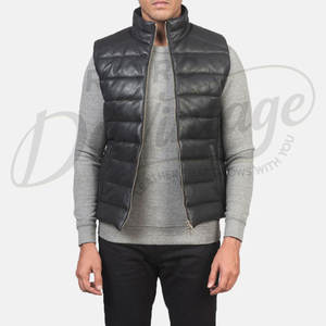 Chaleco de Cuero Genuino Personalizado para Hombre, Chaqueta de Motociclista sin Mangas con Cinturón, Estilo Punk Rock, Corte Ajustado - Product Image 6