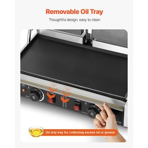 Piastra Elettrica Doppia per Sandwich 3600W, Griglia Panini in Acciaio Inox con Controllo della Temperatura per Attrezzature da Cucina - Product Image 4