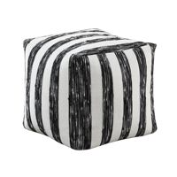 Pouf de sol moderne 1 pièce en tissu rayé noir et blanc, ottoman antidérapant, fauteuil pouf design haut de gamme