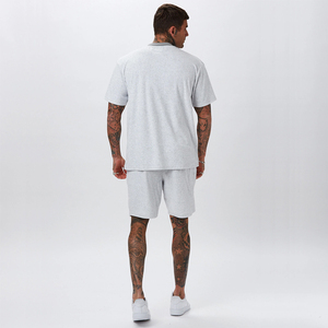 Conjunto de Camisa y Pantalones Cortos de Verano para Hombre, Dos Piezas, Casual, Transpirable, Tejido de Poliéster/Algodón, Secado Rápido, Color y Talla Personalizables - Product Image 4