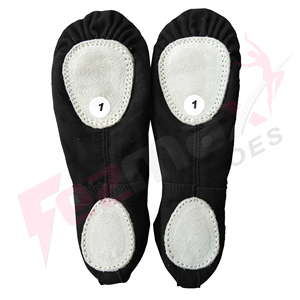 Chaussons de ballet souples pour femmes, dessus en toile et satin, semelle extérieure en cuir véritable, talon plat, doublure en coton, en promotion. - Product Image 6