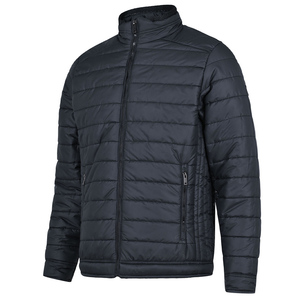Chaqueta Acolchada de Fabricación Pakistaní, Manga Larga, Cuello Alto, Chaqueta Acolchada Negra Clásica para Hombre, Cierre de Cremallera, Ropa de Abrigo Cálida para Invierno - Product Image 1
