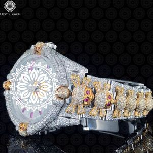 Montre de luxe Charm_Jewells en acier inoxydable 40 mm, analogique, mécanique, date automatique, étanche 10 bars, accents diamantés, mode masculine - Product Image 2