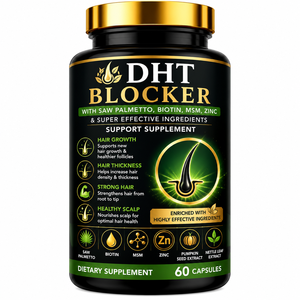 แคปซูล DHT Blocker ผสมสารสกัดจาก Saw Palmetto, ไบโอติน, MSM และซิงค์ สำหรับผู้ใหญ่ ช่วยเรื่องการเจริญเติบโตของเส้นผมและสุขภาพหนังศีรษะ - ผลิตภัณฑ์เสริมอาหาร - Product Image 1
