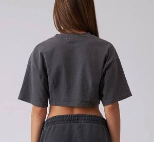Camiseta Corta Personalizada para Mujer, Algodón, Ropa Casual Urbana, Producción al por Mayor - Product Image 3