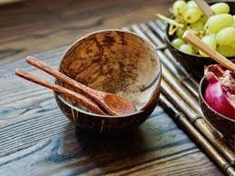 Vietnamese Coconut Wood Insulated Bowls Promotional Dinnerware <b>Set</b> With Wooden Tableware - Product Image 3
