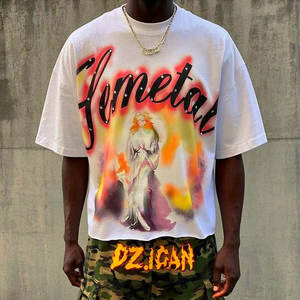 T-shirt pour homme en coton et fibre de bambou 300 g/m², coupe classique, impression numérique DTG, séchage rapide, respirant, design graphique personnalisé - Product Image 2