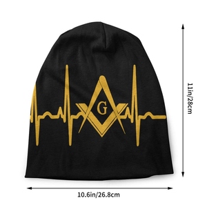 หมวกบีนนี่ถักลายวินเทจ Luxury Master Mason Blue Lodge สำหรับฤดูหนาว - Product Image 3