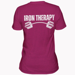 Camiseta de hombre con estampado Iron Therapy Barbell, manga corta, cuello redondo, estilo casual, corte regular, algodón, logotipo blanco en la espalda, camisetas de gimnasio para hombre - Product Image 4
