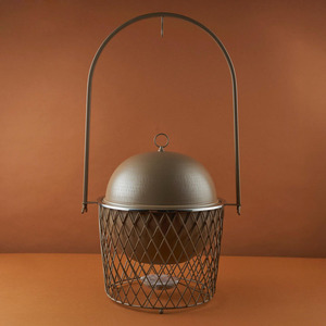 Plat de service moderne en acier inoxydable avec couvercle et support en maille, chauffe-plat rond pour buffets de luxe au Moyen-Orient, mariages et traiteurs - Product Image 3