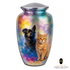 Multi-Pet Aluminum Urn for Dog & <b>Cat</b> Ashes <b>Memorial</b> Cremation 220 Cubic Inch Capacity Eco-Friendly & Durable - Product Image 2