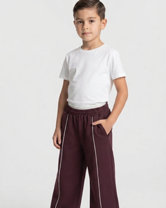 Ensemble de survêtement pour enfants garçons, coupe oversize, couleur marron contrastant, en molleton de coton, comprenant un sweat à capuche et un pantalon de survêtement à jambes larges, fabricant OEM et ODM - Product Image 4