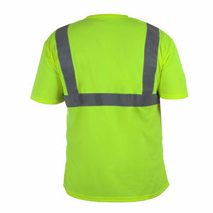 เสื้อยืดสะท้อนแสงแบบสั่งทำพิเศษ เสื้อยืดแขนสั้นแบบมองเห็นได้ชัดเจน เสื้อยืดสำหรับงานกลางแจ้งในฤดูหนาว เสื้อยืดนิรภัยสำหรับสวมใส่กลางแจ้ง - Product Image 4