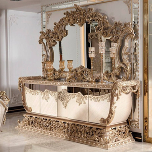 Ensemble de salle à manger de luxe en acajou de style royal victorien, meubles anciens écologiques, buffet sculpté haut de gamme pour hôtel - Product Image 6