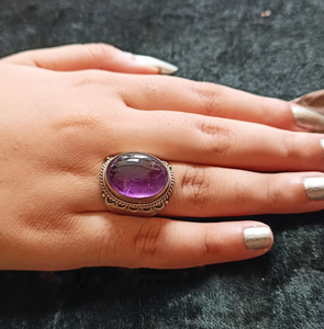 Anillo Hecho a Mano con Piedra de Amatista, Plata de Ley 925, Anillo de Piedra Púrpura, Joyería para Mujer - Product Image 2