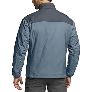 Blouson d'hiver slim bleu pour homme, imperméable, coupe-vent, fermeture éclair frontale, couleur unie, coupe régulière, en polyester, col montant - Product Image 2