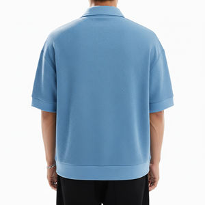 เสื้อโปโลแฟชั่นใหม่ สกรีนโลโก้ตามสั่ง ซิป 1/4  ผ้าคอตตอน 180 กรัม เสื้อโปโลสำหรับเล่นกอล์ฟ เสื้อยืดสำหรับผู้ชาย - Product Image 5